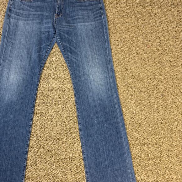 7 For All Mankind Brett Boot Straight Blue Denim Jeans US Men's 38X34 - Picture 7 of 8